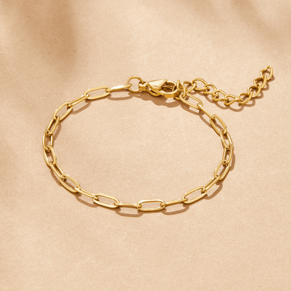 18K Gold Paperclip Charm Bracelet - Beautiful Earth Boutique