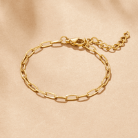 18K Gold Paperclip Charm Bracelet - Beautiful Earth Boutique