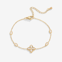 Four Leaf Clover Crystal Bracelet