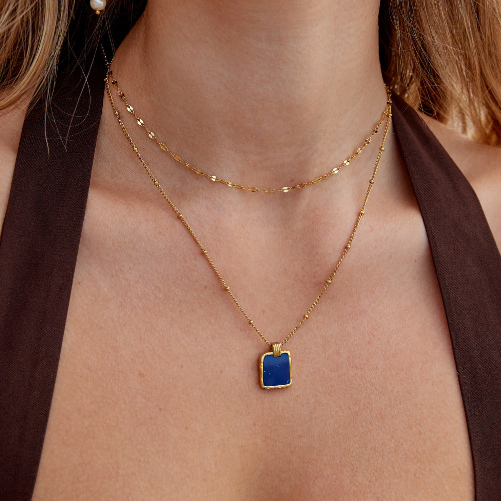 Astoria Blue Stone Pendant Necklace - Beautiful Earth Boutique