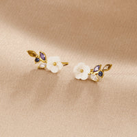 Crystal White Blossom Earrings - Beautiful Earth Boutique