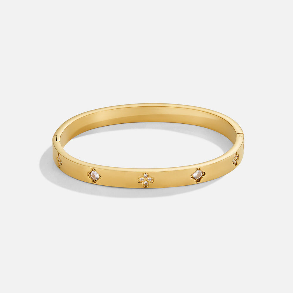 Gold Clover Bangle