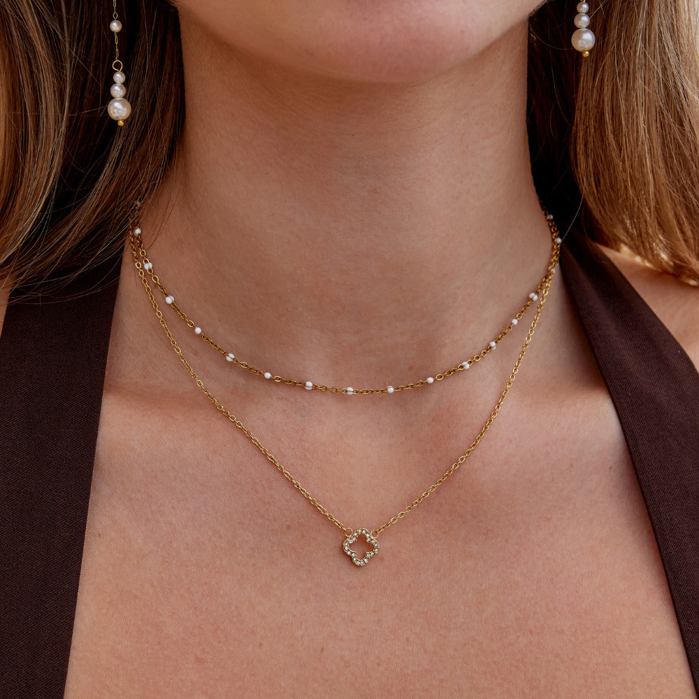 Luxe Crystal Clover Necklace - Beautiful Earth Boutique