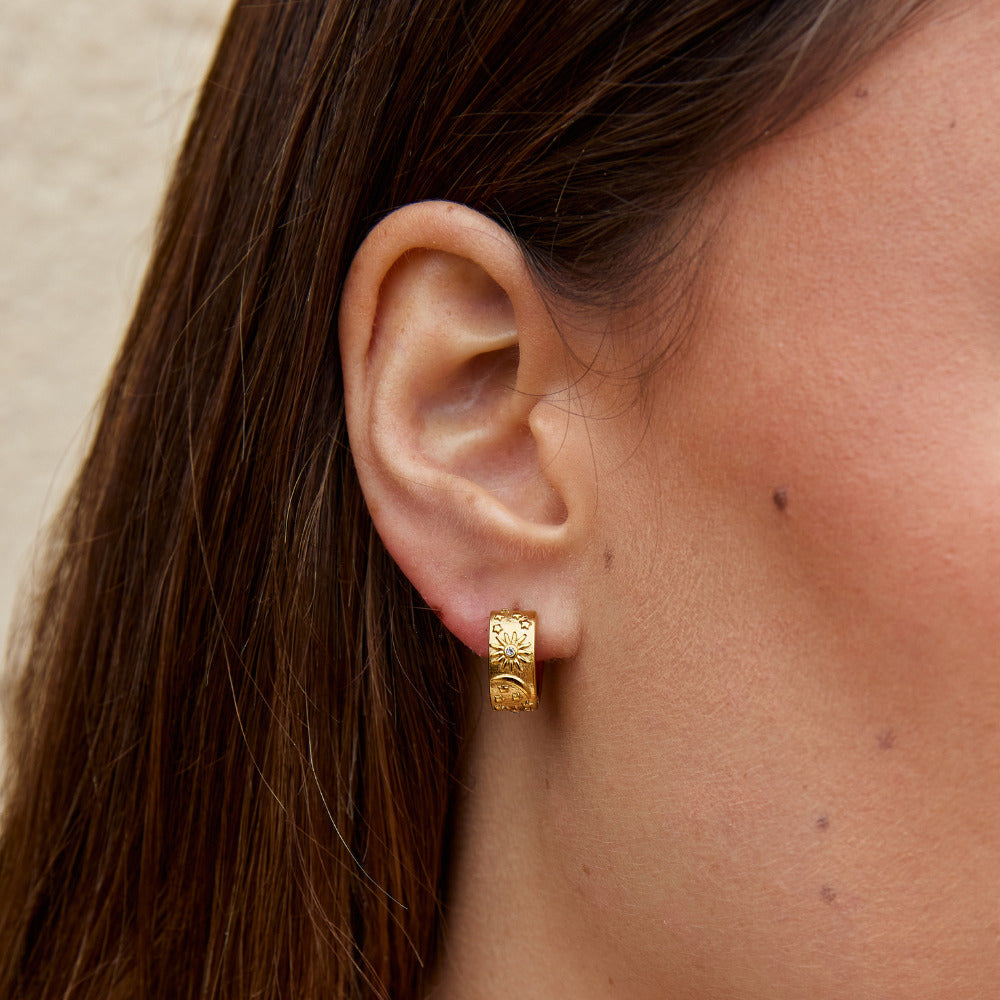 Celestial Gold Ring Hoop Earrings - Beautiful Earth Boutique