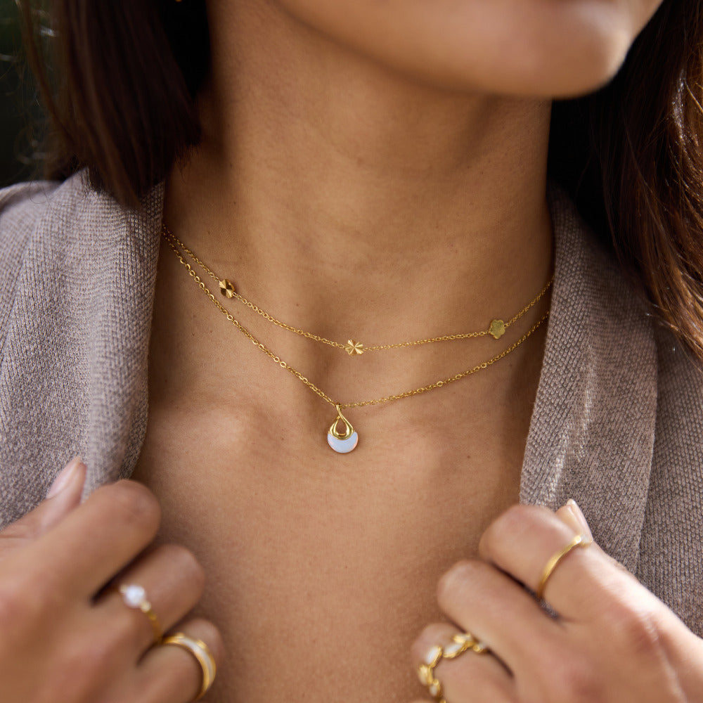 Tiffany White Stone Pendant Necklace - Beautiful Earth Boutique