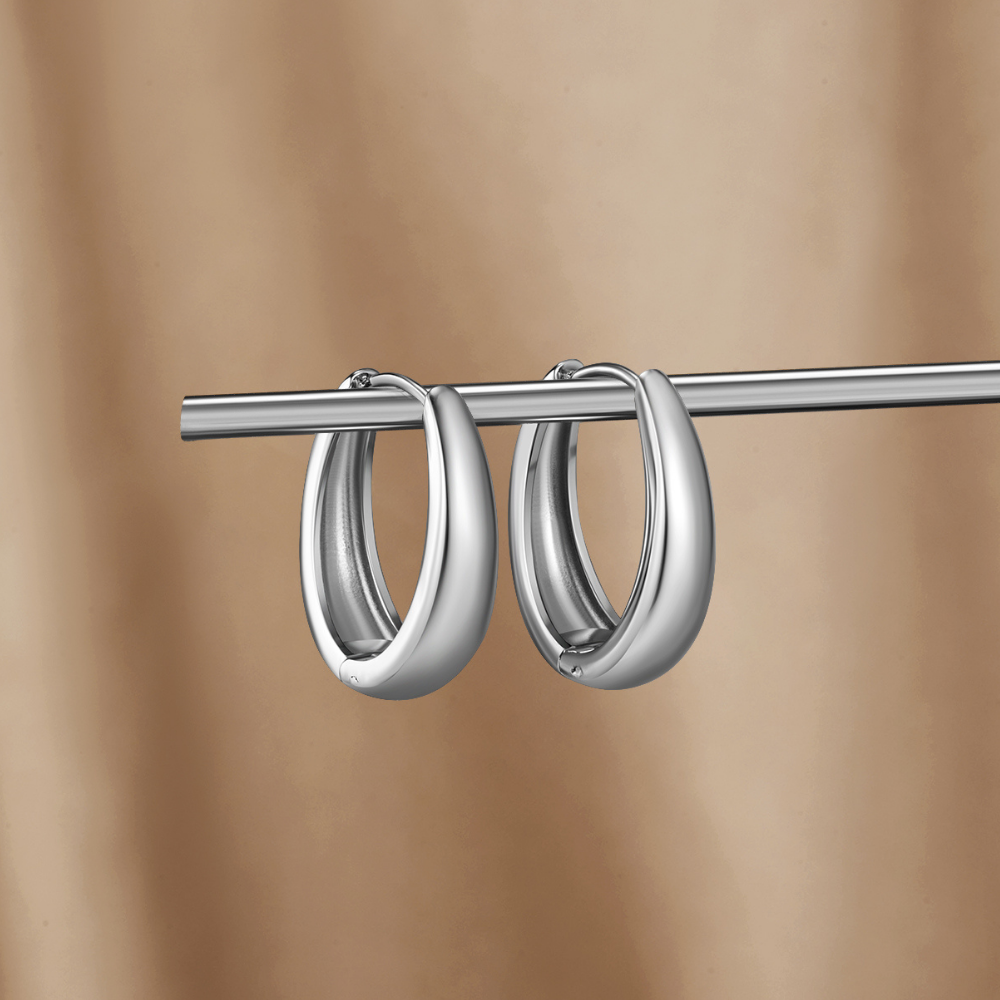 Valentina Silver Hoop Earrings