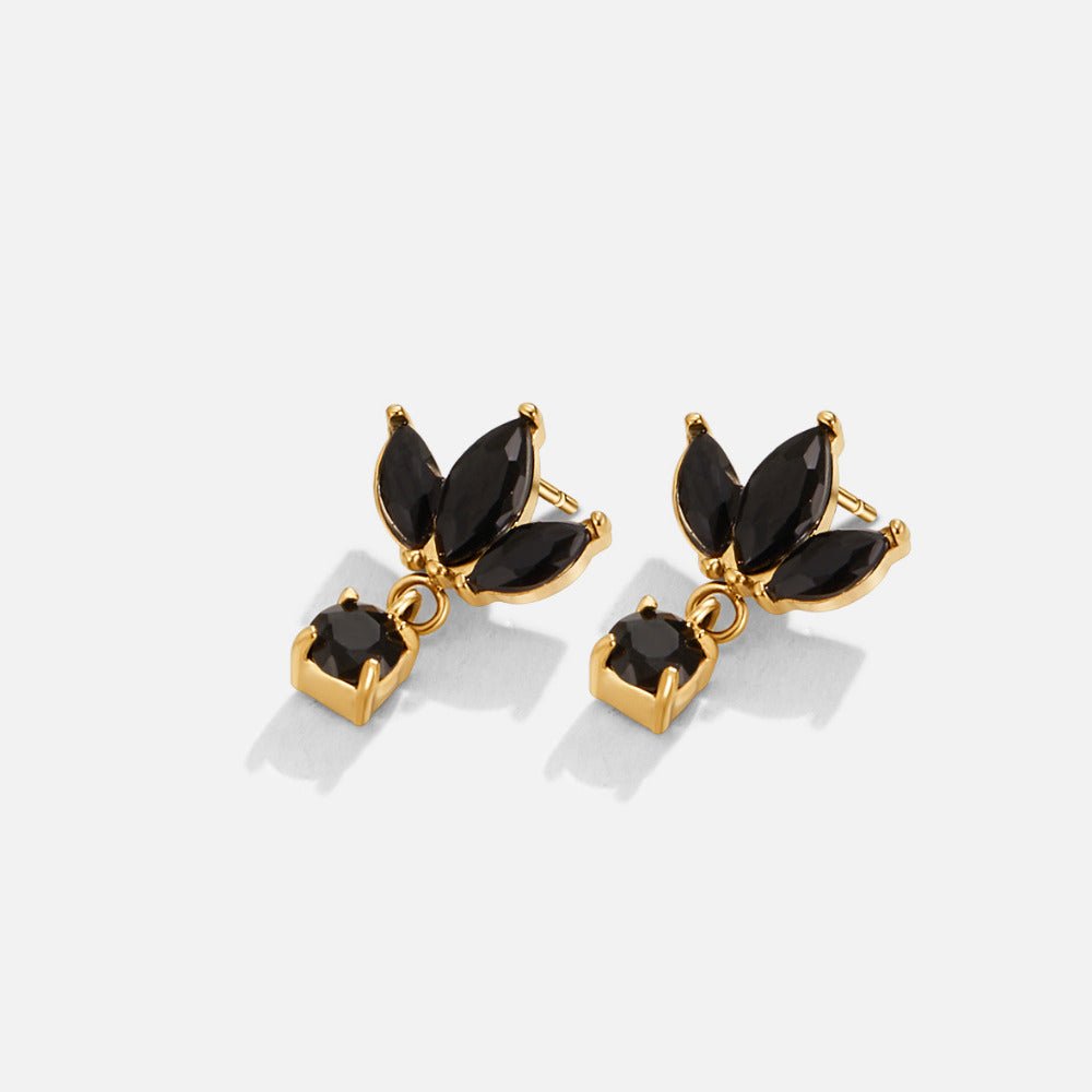 Amara Black Crystal Bloom Earrings - Beautiful Earth Boutique