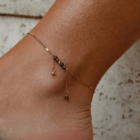 Arizona Green Bead Tassel Anklet - Beautiful Earth Boutique