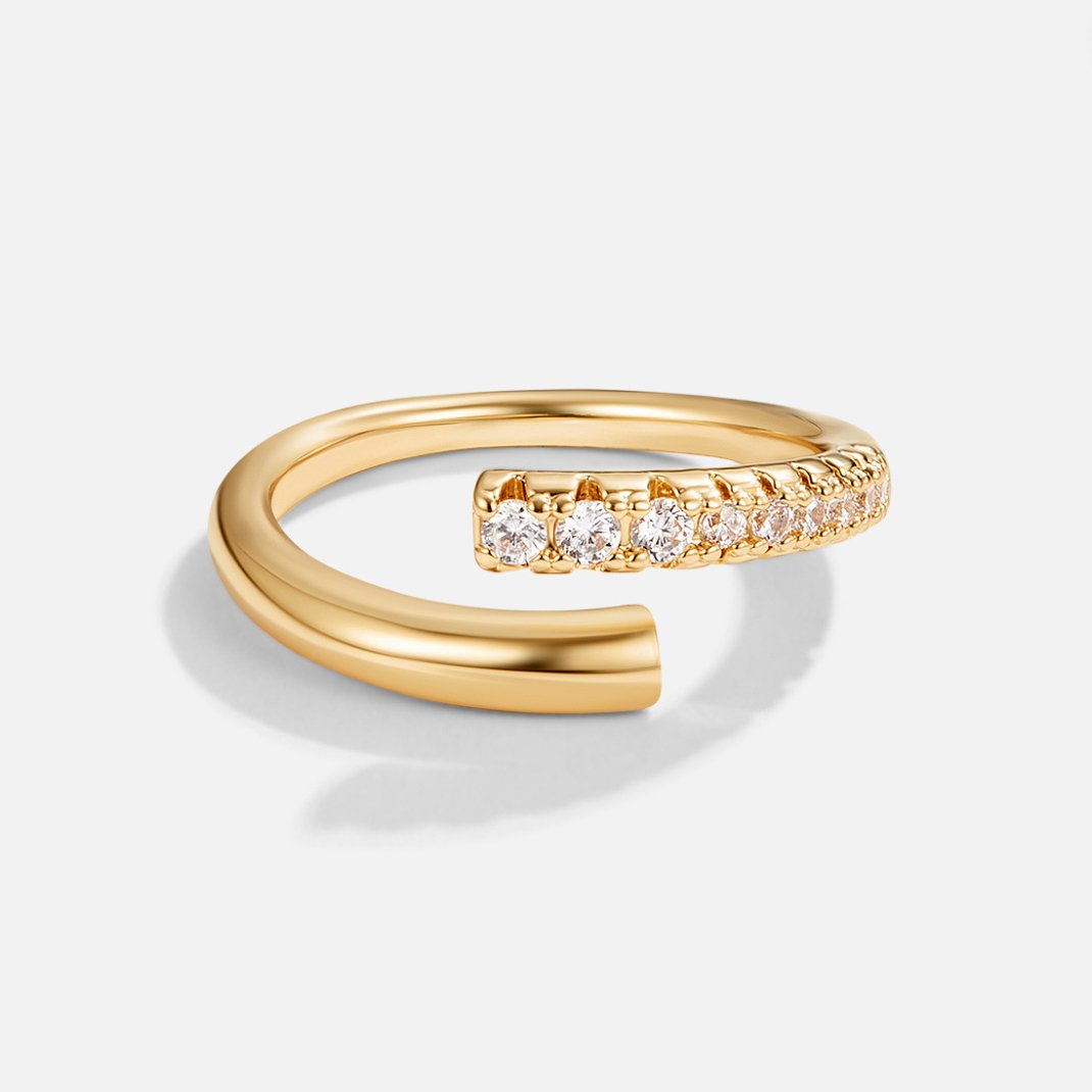 Arya Gold & Crystal Wrap Ring - Beautiful Earth Boutique