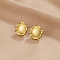 Ava Gold Button Earrings - Beautiful Earth Boutique