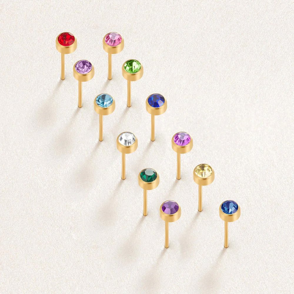 Birthstone Stud Earrings - Beautiful Earth Boutique