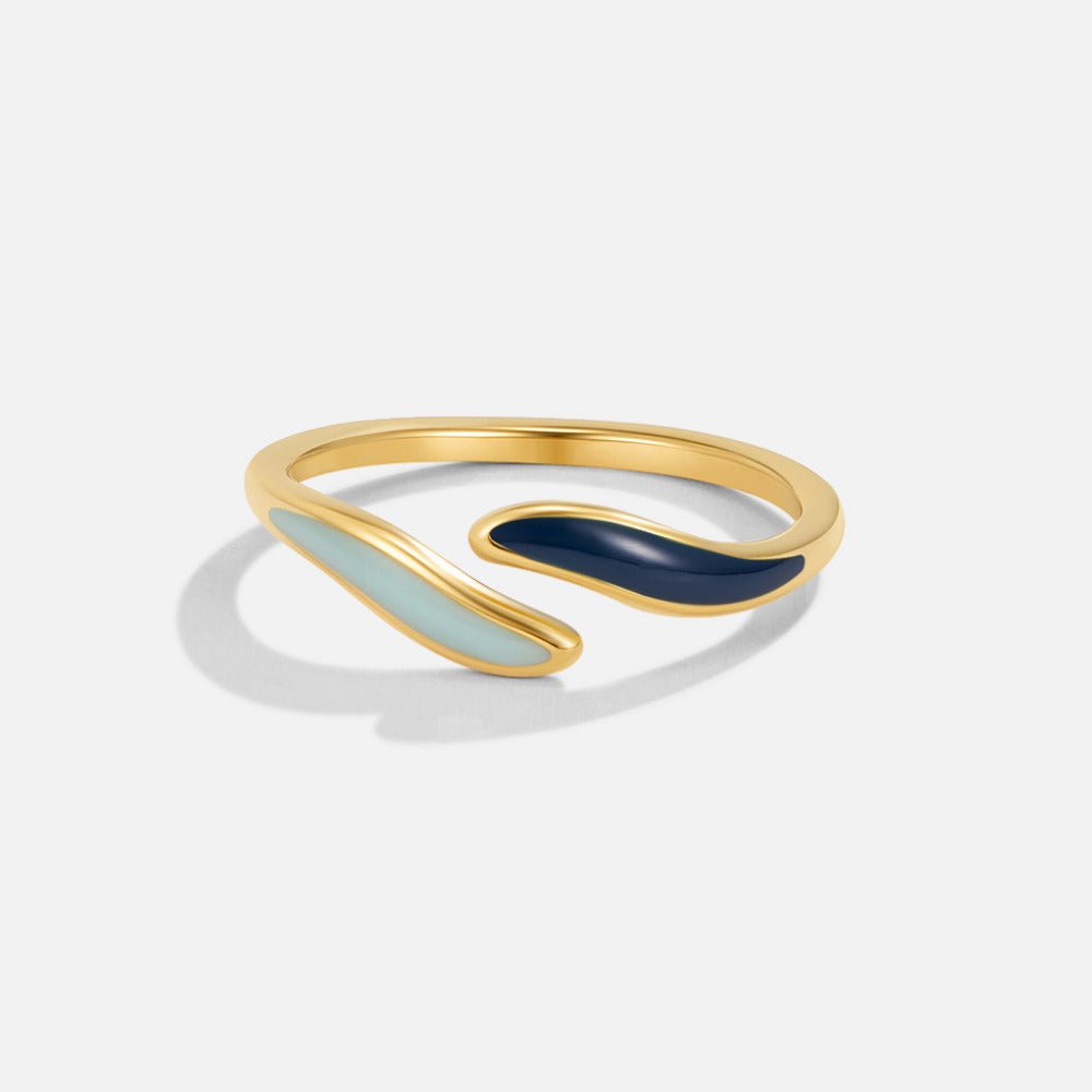 Blue Ocean Waves Wrap Ring - Beautiful Earth Boutique