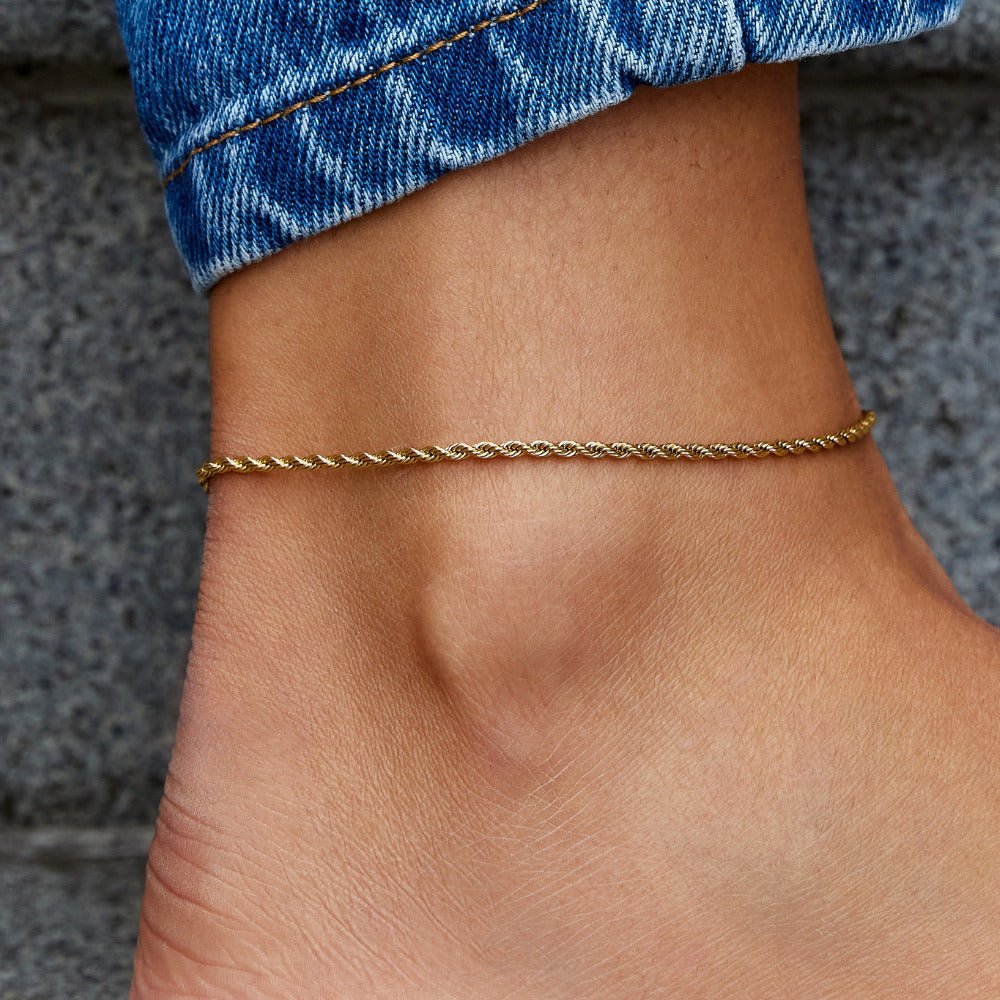 Calla Gold Twisted Chain Anklet - Beautiful Earth Boutique