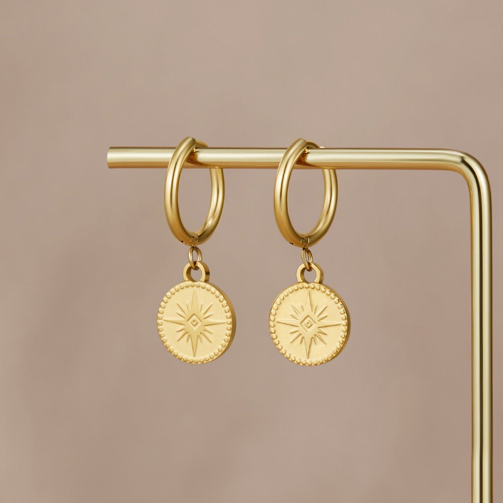 Celestial Gold Coin Earrings - Beautiful Earth Boutique
