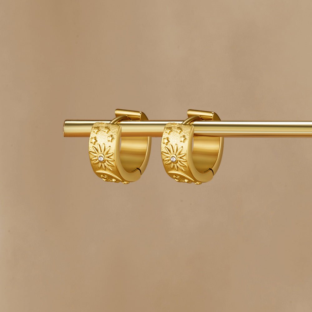 Celestial Gold Hoop Earrings - Beautiful Earth Boutique