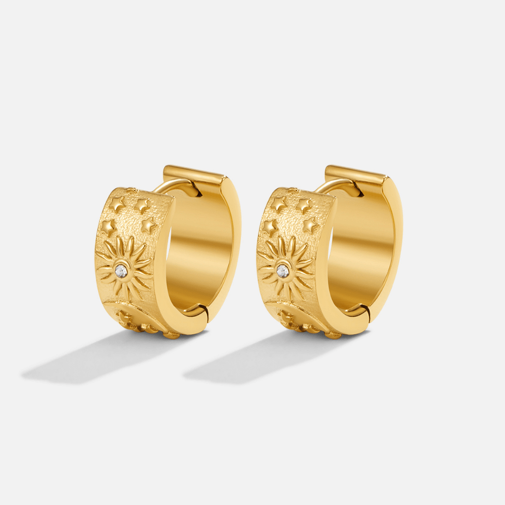 Celestial Gold Ring Hoop Earrings - Beautiful Earth Boutique