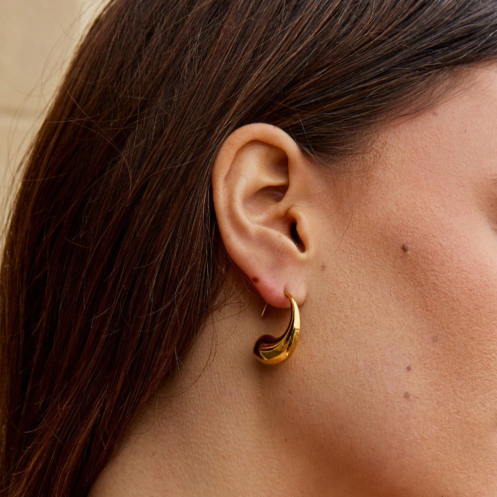 Chunky Gold Teardrop Earrings - Beautiful Earth Boutique
