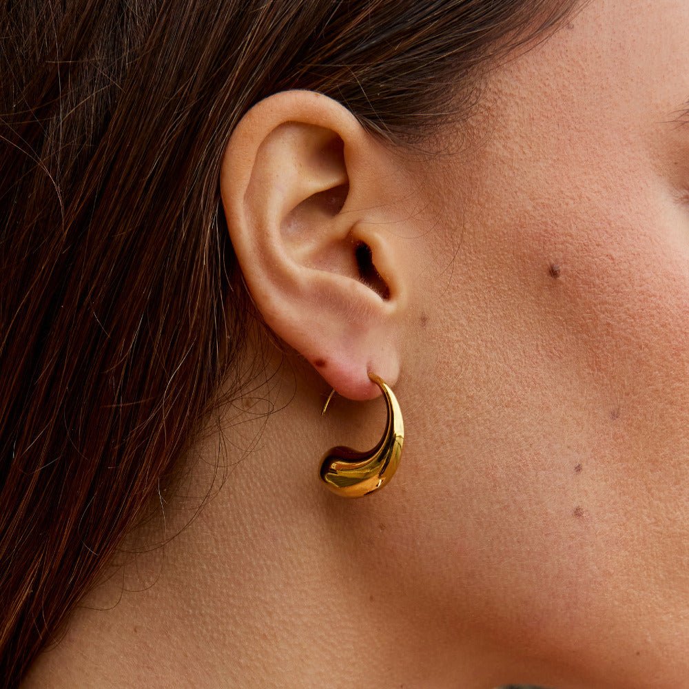 Chunky Gold Teardrop Earrings - Beautiful Earth Boutique