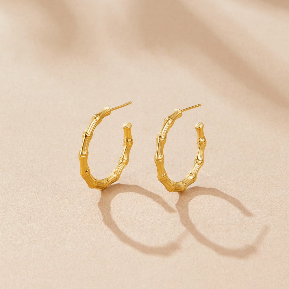 Classic Hoop Bamboo Earrings - Beautiful Earth Boutique