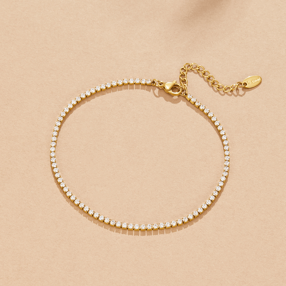 Cordelia Gold Tennis Anklet - Beautiful Earth Boutique