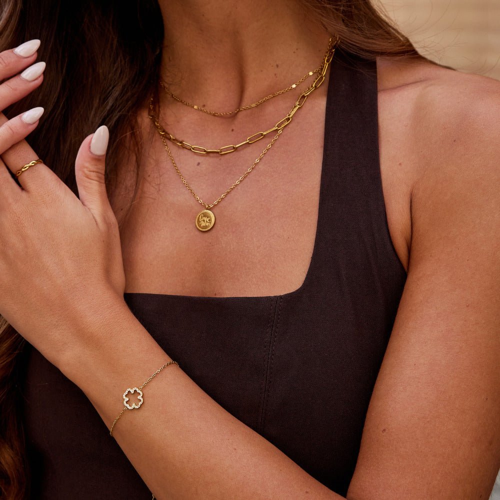 Crystal Clover Leaf Bracelet - Beautiful Earth Boutique