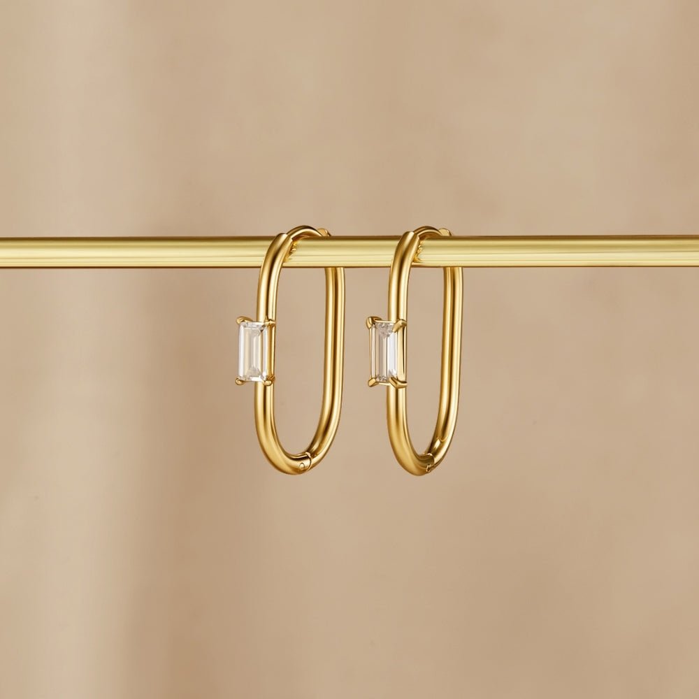 Crystal & Gold Diana Hoop Earrings - Beautiful Earth Boutique