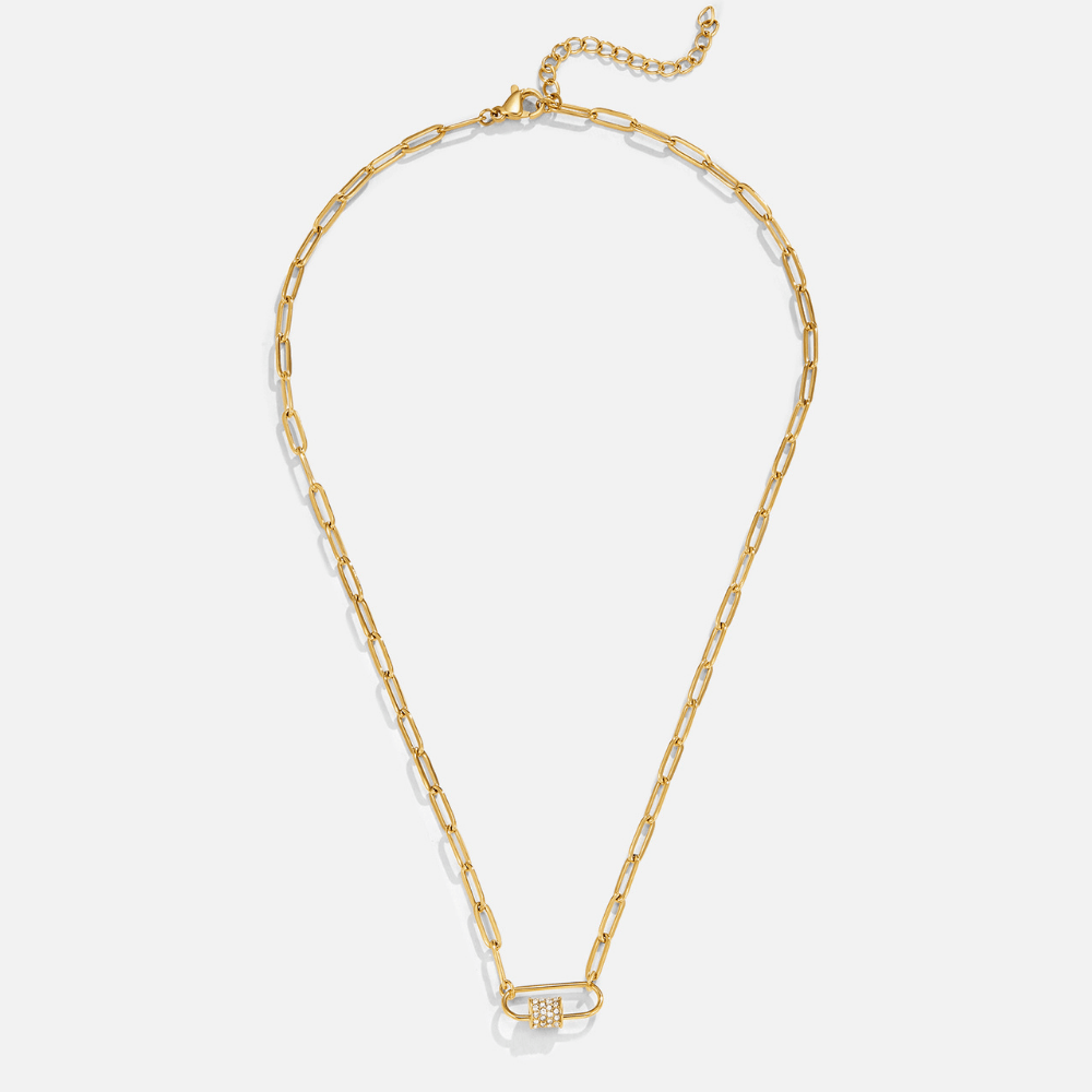 Crystal Paperclip Charm Necklace - Beautiful Earth Boutique