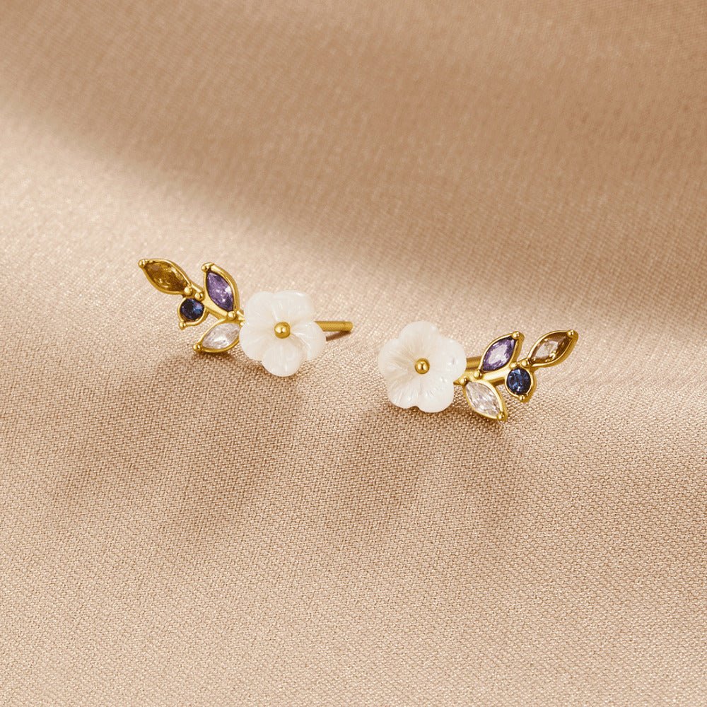 Crystal White Blossom Earrings - Beautiful Earth Boutique