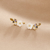 Crystal White Blossom Earrings - Beautiful Earth Boutique
