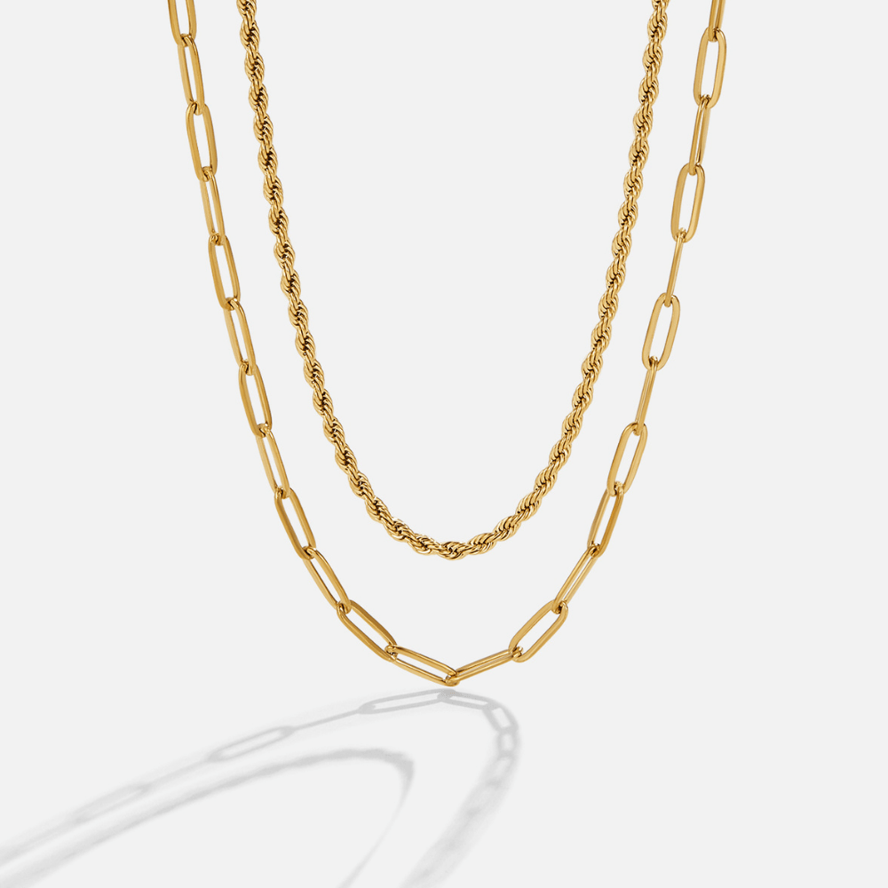 Dara Layered Paperclip Chain Necklace - Beautiful Earth Boutique