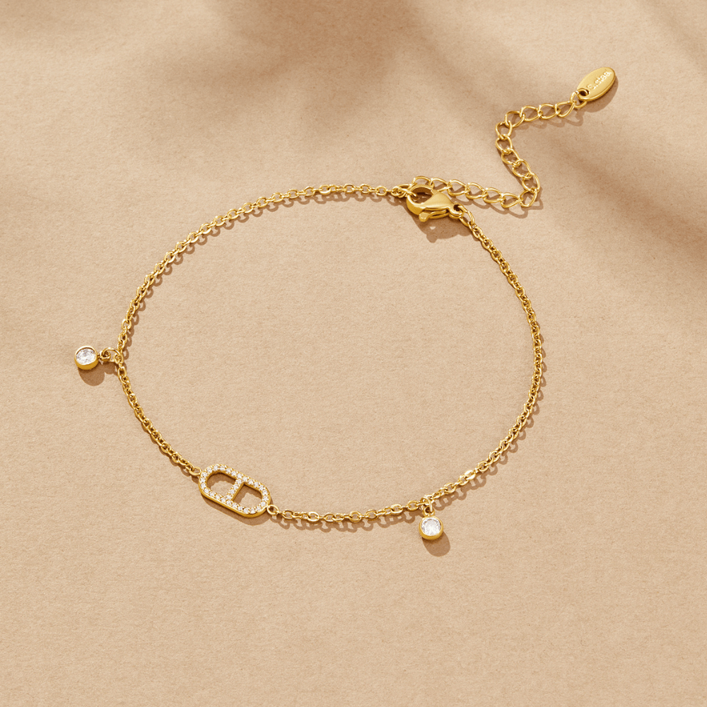 Eliza Gold Crystal Anklet - Beautiful Earth Boutique