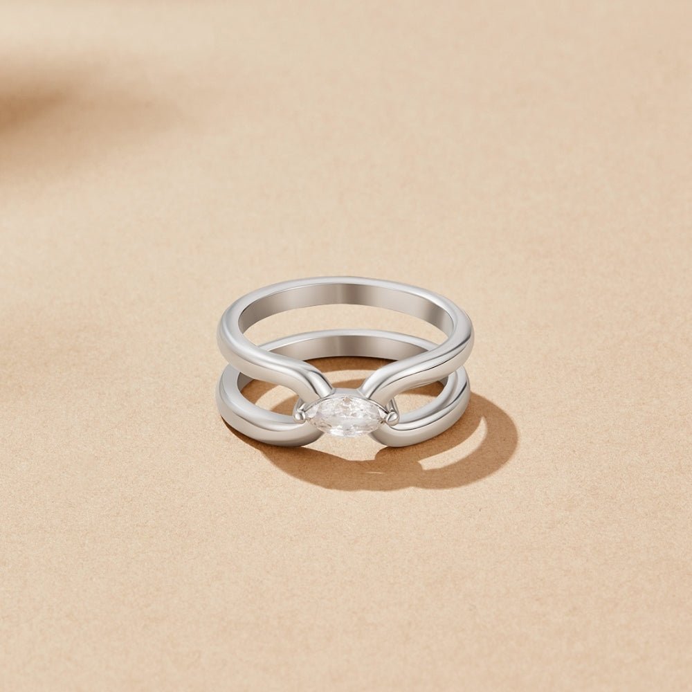 Eliza Silver Link Chain Ring - Beautiful Earth Boutique