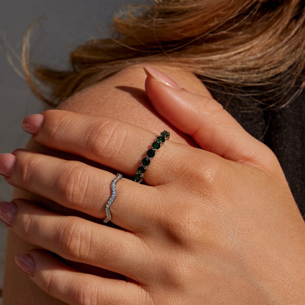 Emerald Beauty Silver Crystal Ring - Beautiful Earth Boutique