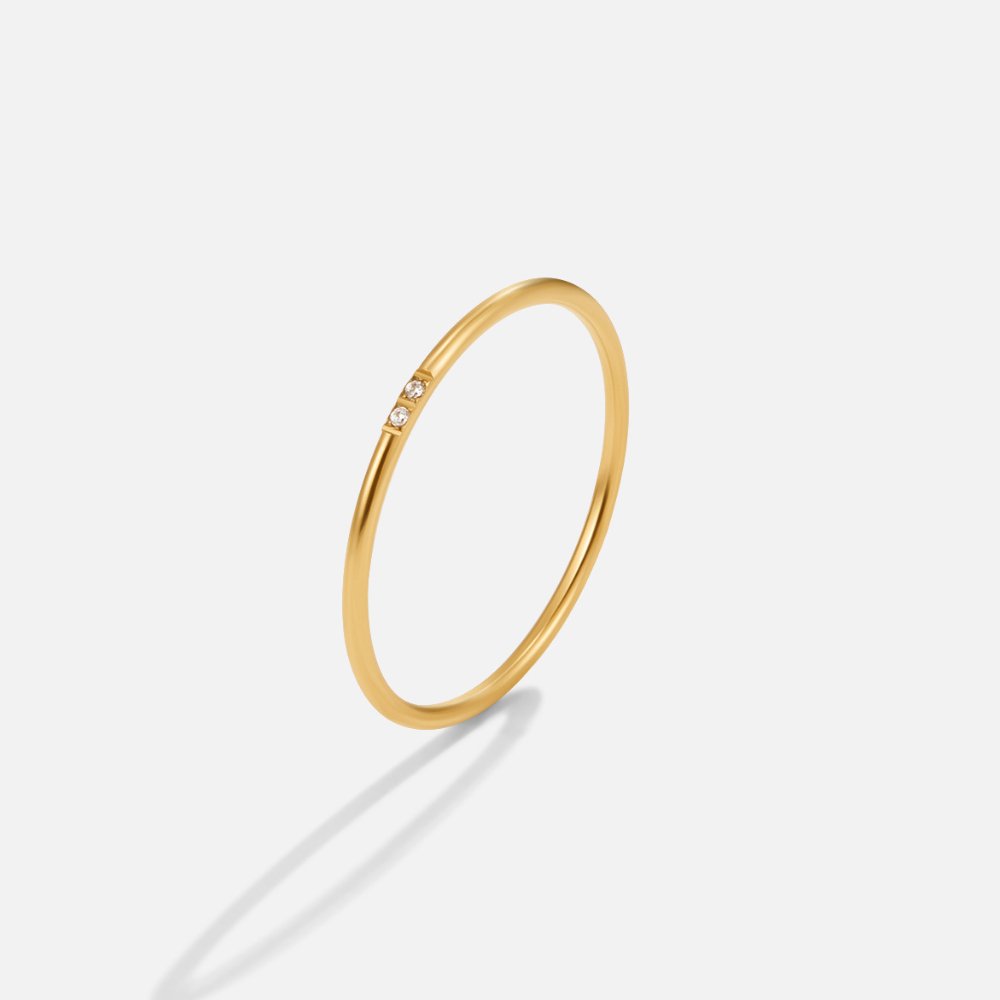 Eula Gold & Crystal Band Ring Set - Beautiful Earth Boutique