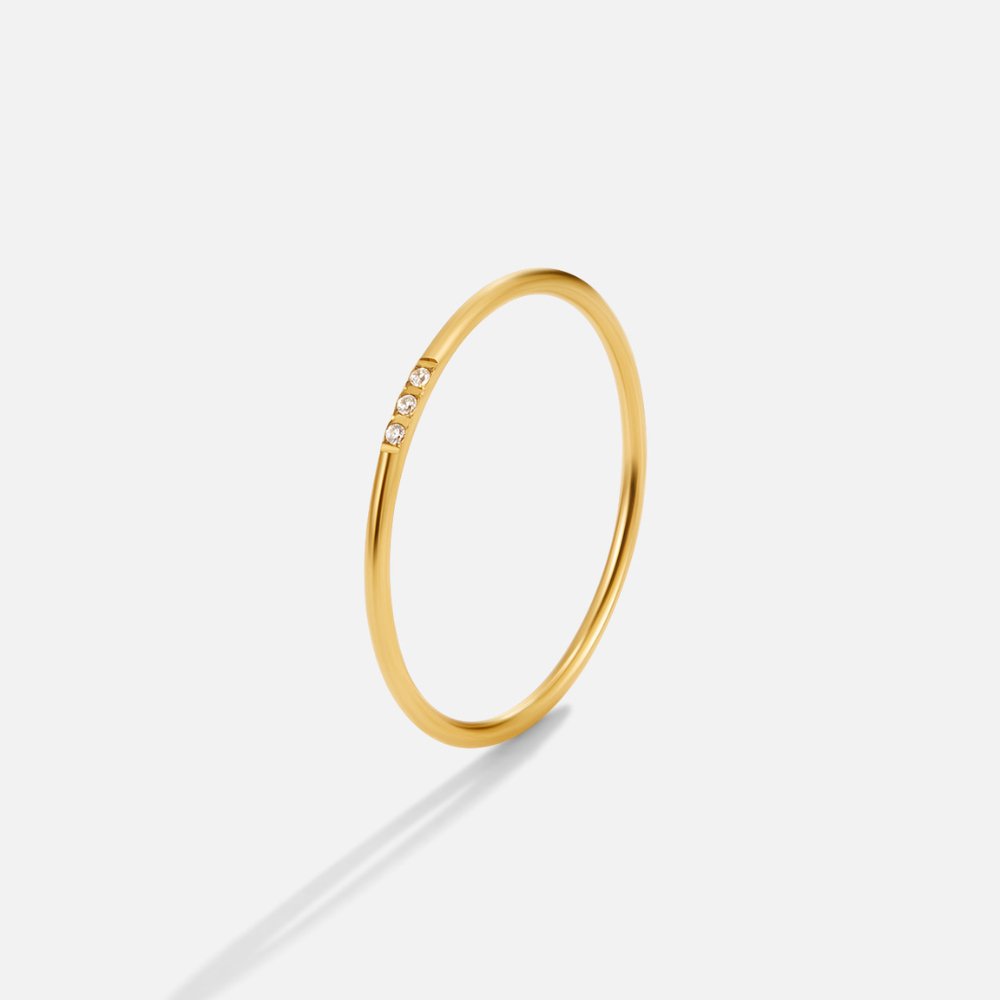 Eula Gold & Crystal Band Ring Set - Beautiful Earth Boutique
