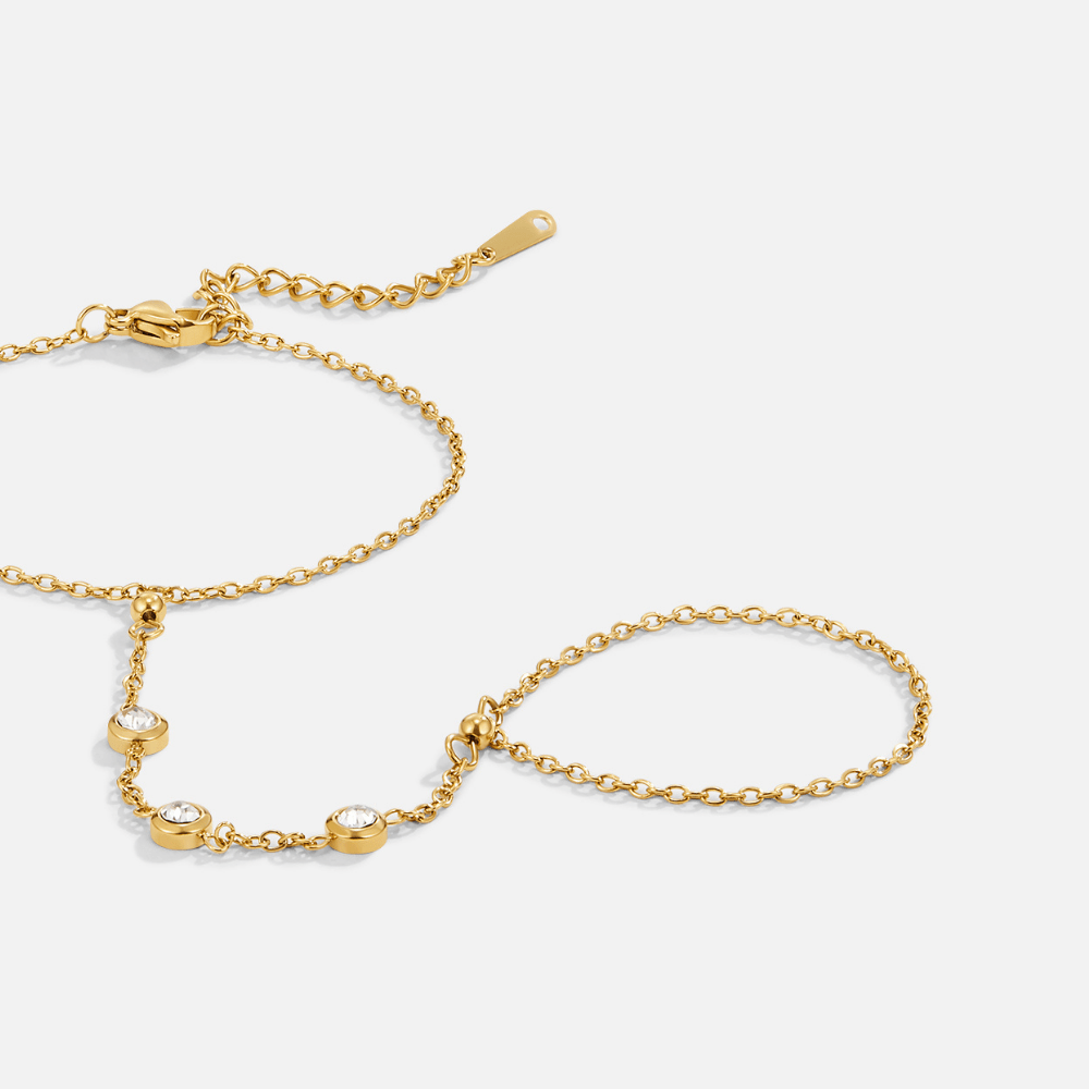 Freya Crystal Hand Chain Bracelet - Beautiful Earth Boutique