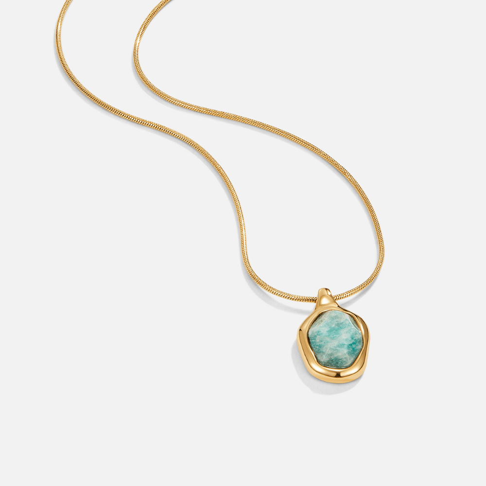 Gold Aquamarine Pendant Necklace - Beautiful Earth Boutique