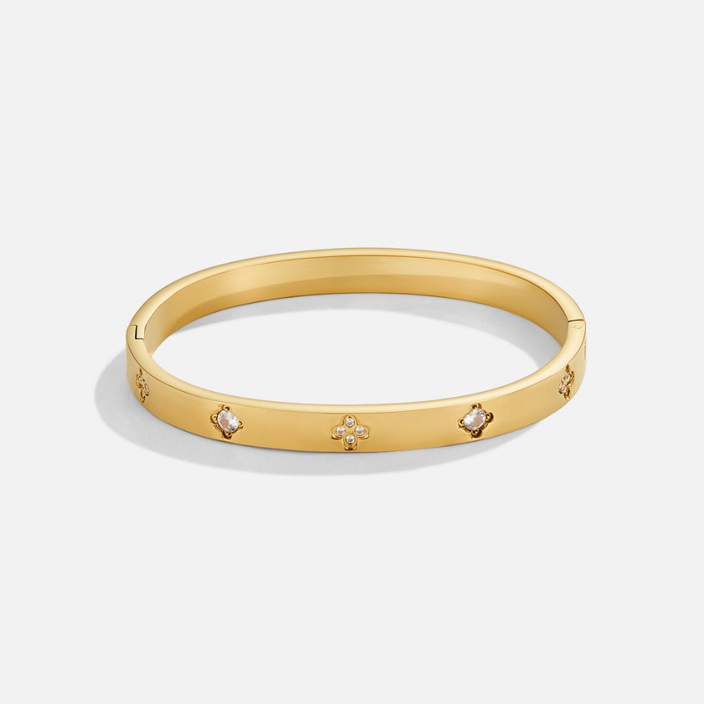 Gold Clover Bangle - Beautiful Earth Boutique