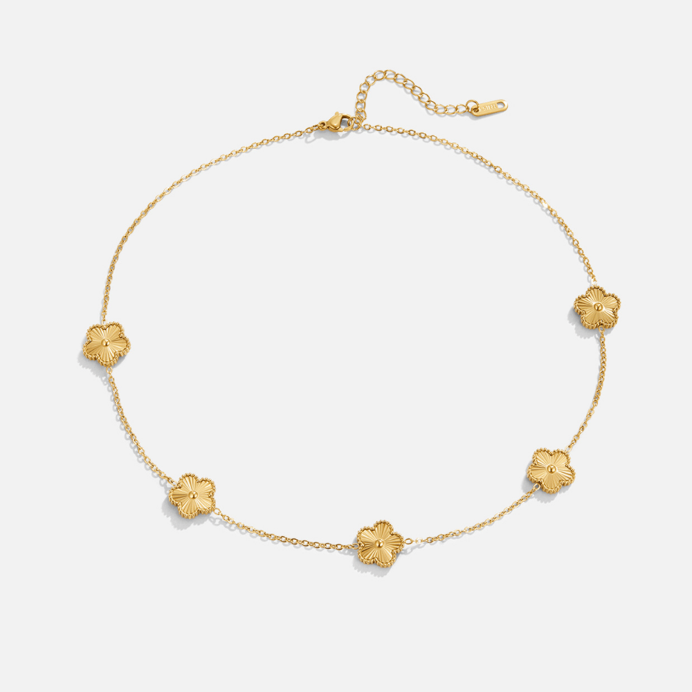 Golden Clover Cluster Necklace - Beautiful Earth Boutique