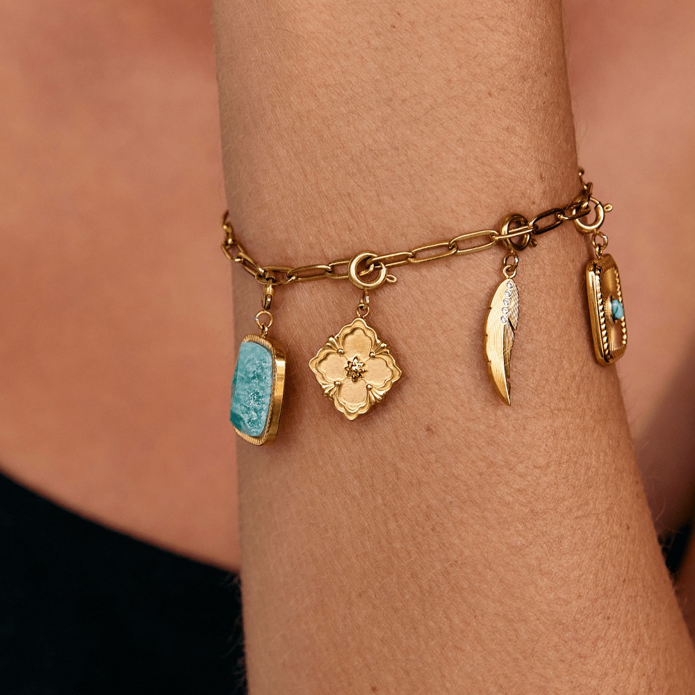 Golden Clover Leaf Charm - Beautiful Earth Boutique