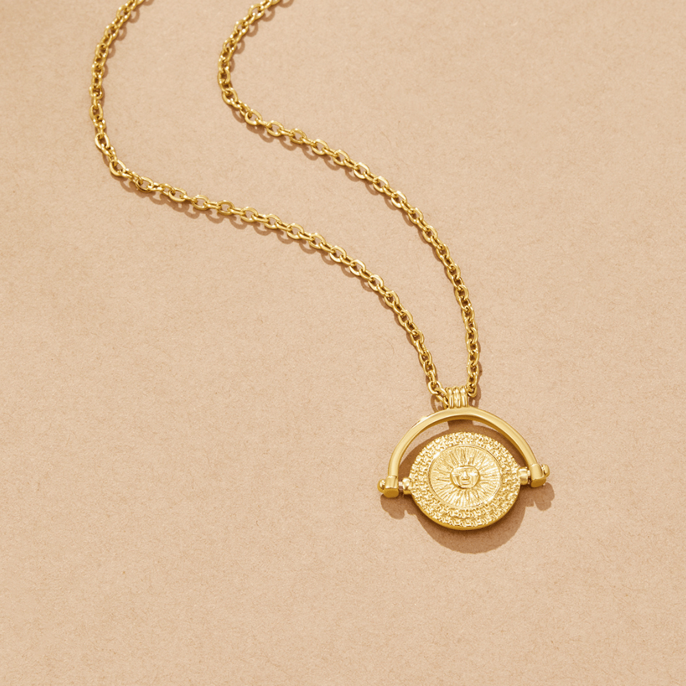 Golden Sun Coin Necklace - Beautiful Earth Boutique