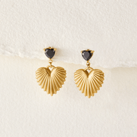 Hera Gold Heart Drop Earrings - Beautiful Earth Boutique
