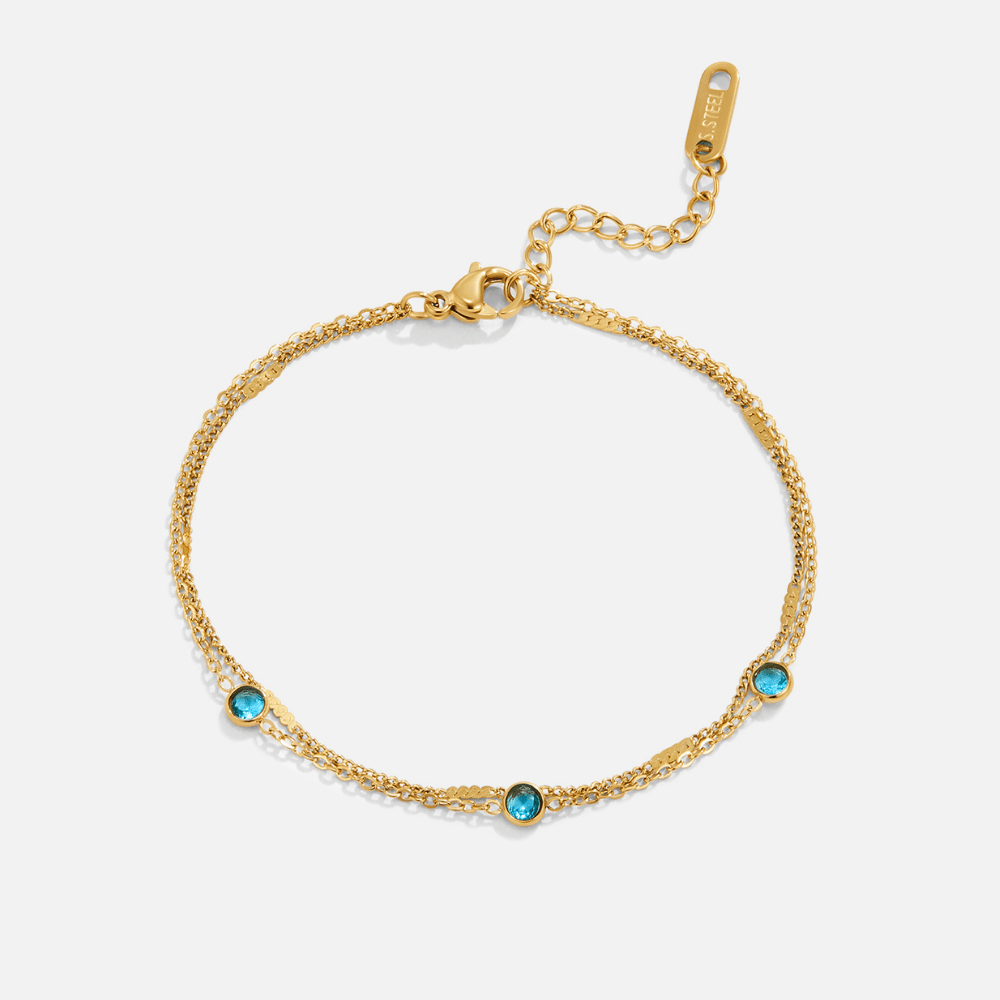 Layered Blue Athena Crystal Bracelet - Beautiful Earth Boutique