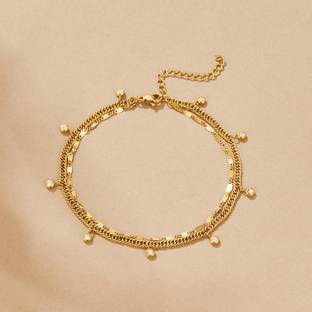 Layered Sabina Gold Anklet - Beautiful Earth Boutique