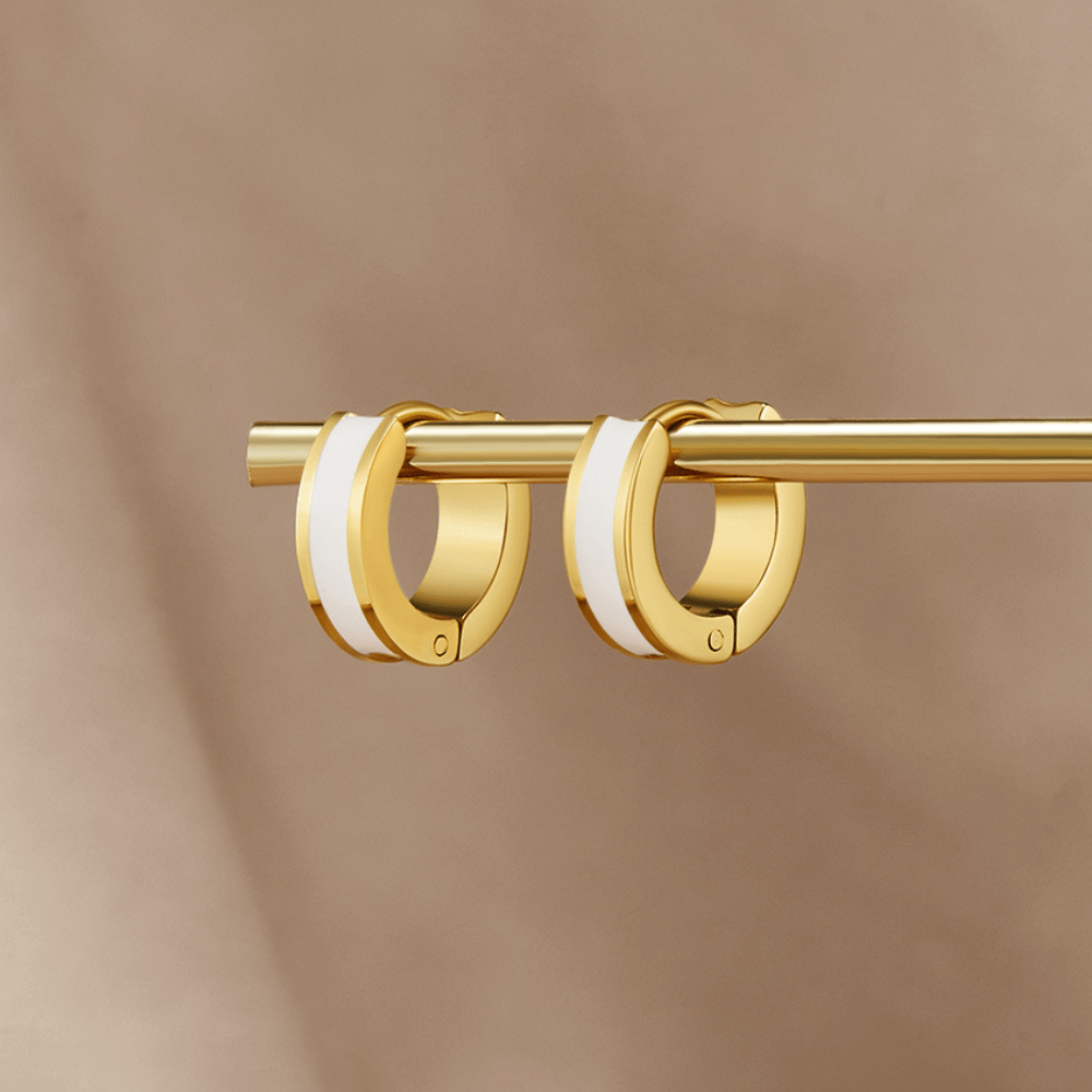 Leigh White Hoop Earrings - Beautiful Earth Boutique