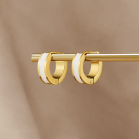 Leigh White Hoop Earrings - Beautiful Earth Boutique