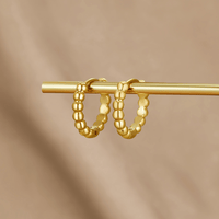 Leona Gold Bead Hoop Earrings - Beautiful Earth Boutique