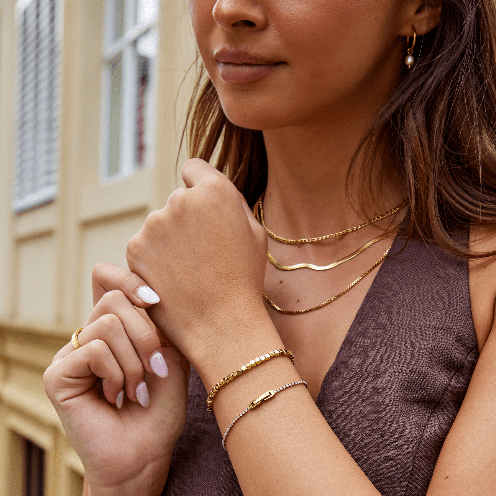Lexi 18K Gold Cube Bracelet - Beautiful Earth Boutique