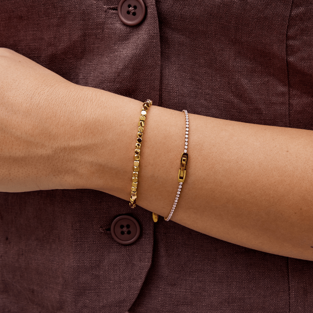 Lexi 18K Gold Cube Bracelet - Beautiful Earth Boutique