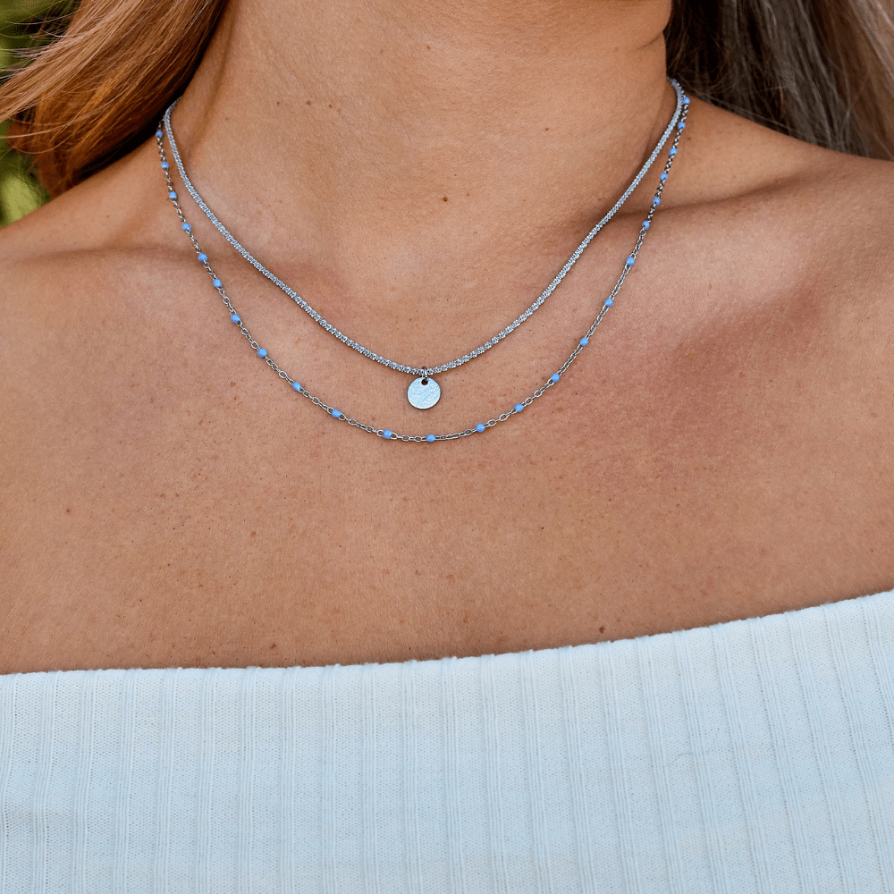 Lia Layered Silver Coin Bead Necklace - Beautiful Earth Boutique